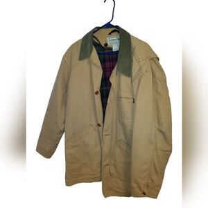 L.L. Bean Tan Canvas Field Jacket with Olive Corduroy Size XL Tall